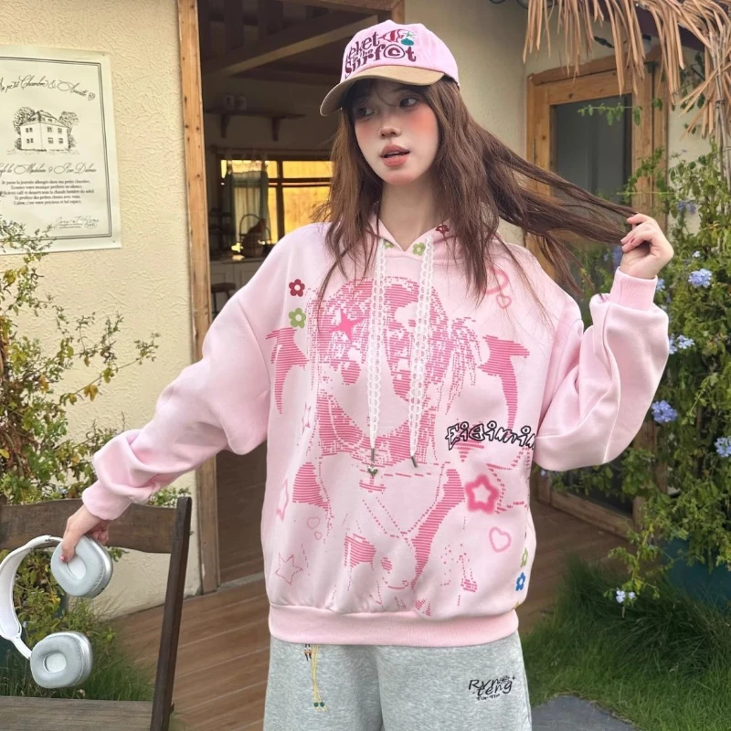 Deeptown Japanese Style Harajuku Hoodies Women Y2k Kawaii Anime Zip Up Coats Casual Oversized Cutecore Bunny Hoodies Aesthetics