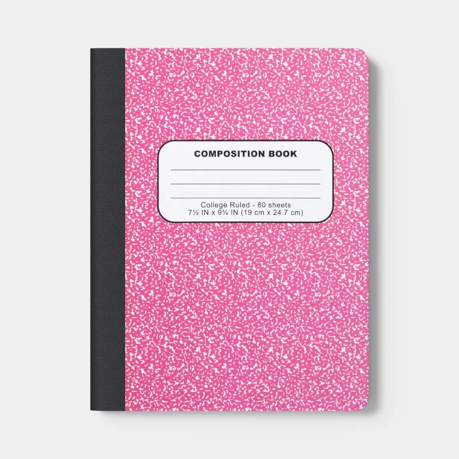 College Rule Composition Book 7.5"x9.75" Poly Cover Pink