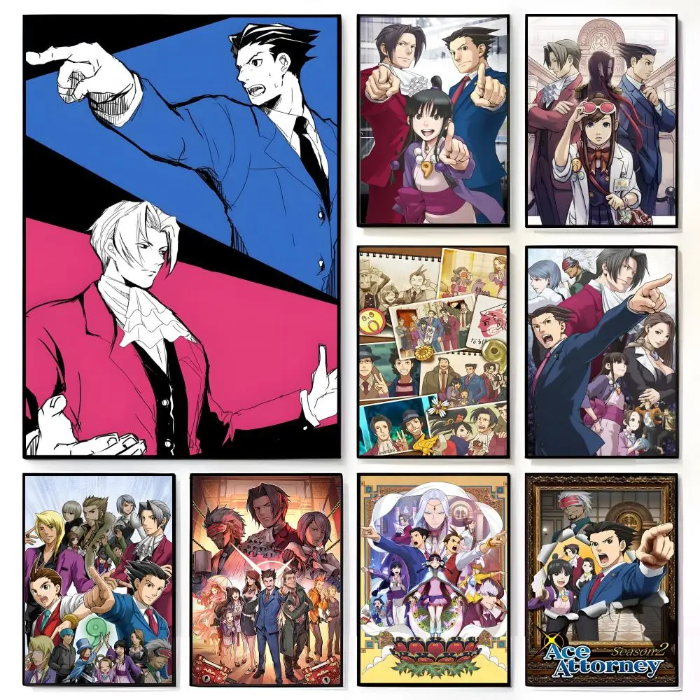 Legal Adventure Game A-Ace A-Attorney Poster American Film Mural Home Childrens Room Wall Decor Print