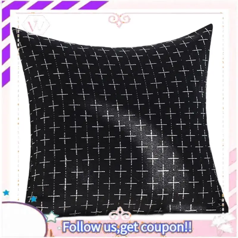 

Y74A-Throw Pillow Covers Decorative 18X18 Inch Black Vintage Woven Textured Cushion Cases Couch Pillowcase