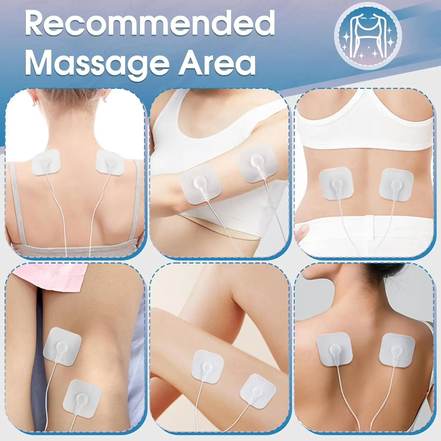 TENS Unit Replacement Pads, 10/30/50PCS Snap Electrode Pads, Self-Adhesive Electrode Reuse More Than 30 Times, with TENS Devices view 3