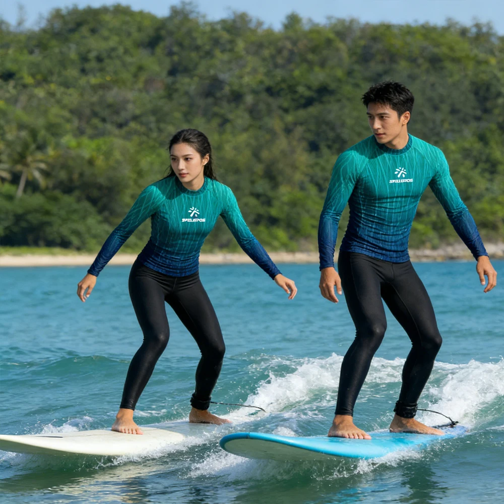 Long Sleeve Men's and Women's Rash Guard Surfing Clothing Swimwear UPF50+ Beachwear Surf Clothes Shirt for Water Sport Touring