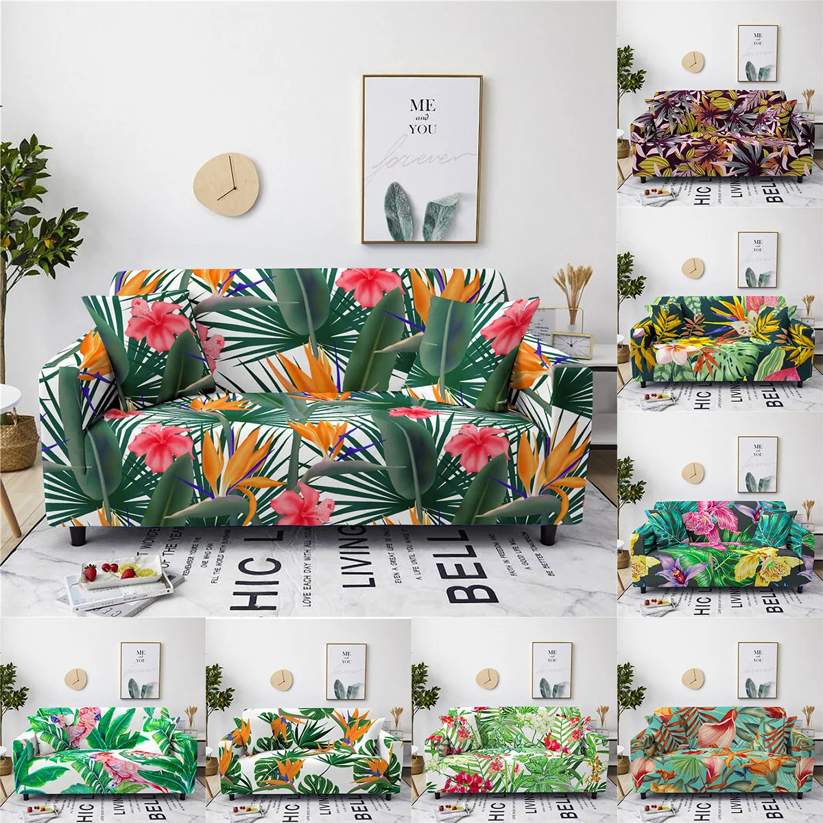 Cztery pory roku z nadrukiem 3D, elastyczna narzuta na sofę, All Inclusive, 1/2/3/4 osoba, Sofa szlachcianka, pyłoszczelna narzuta na sofę 소파 wyk