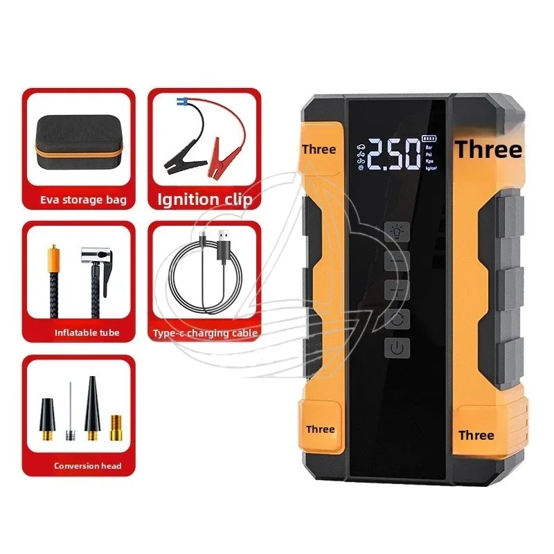 2 In 1 Portable Car Jump Starter Digital Tire Inflator Vehicle Battery Booster For Cars Trucks Motorcycles