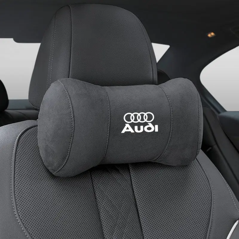 Car Seat Safety Headrest Pad Auto Logo Neck Pillow For Audi Quattro Sline A3 A4 A6 A5 Q5 A1 Q7 Q3 Q2 Q8 A7 A8 TT S1 SQ5 RSQ3