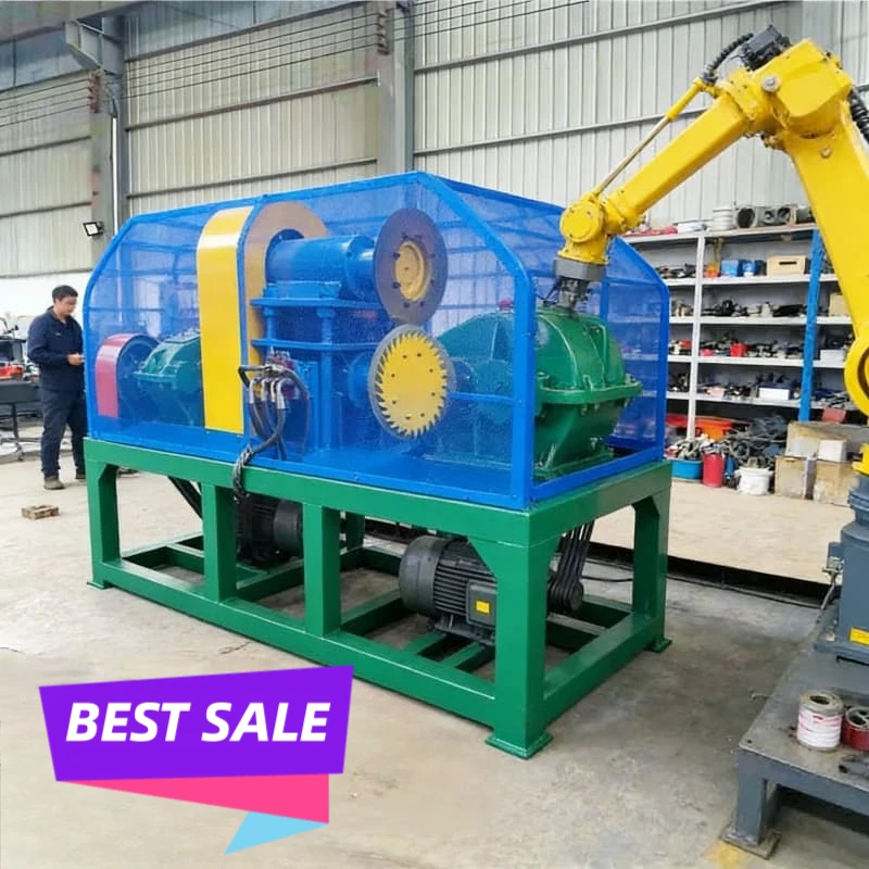 Industrial Shredder Double Shaft Rubber Recycling Machine Whole Truck Tires Steel Belt Separation Crumb Rubber Production Custom