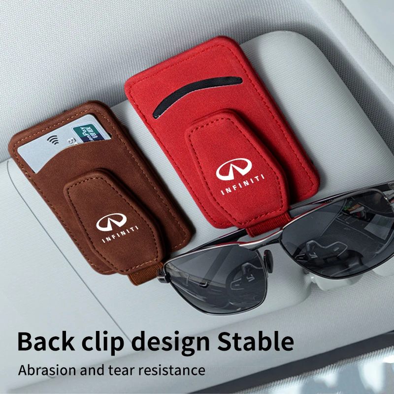 Держатель для солнцезащитного козырька, кожаный органайзер для карт, держатель для очков Infiniti Q50 FX35 Q30 G37 Q70 QX70 G35 Q60 QX50 Q