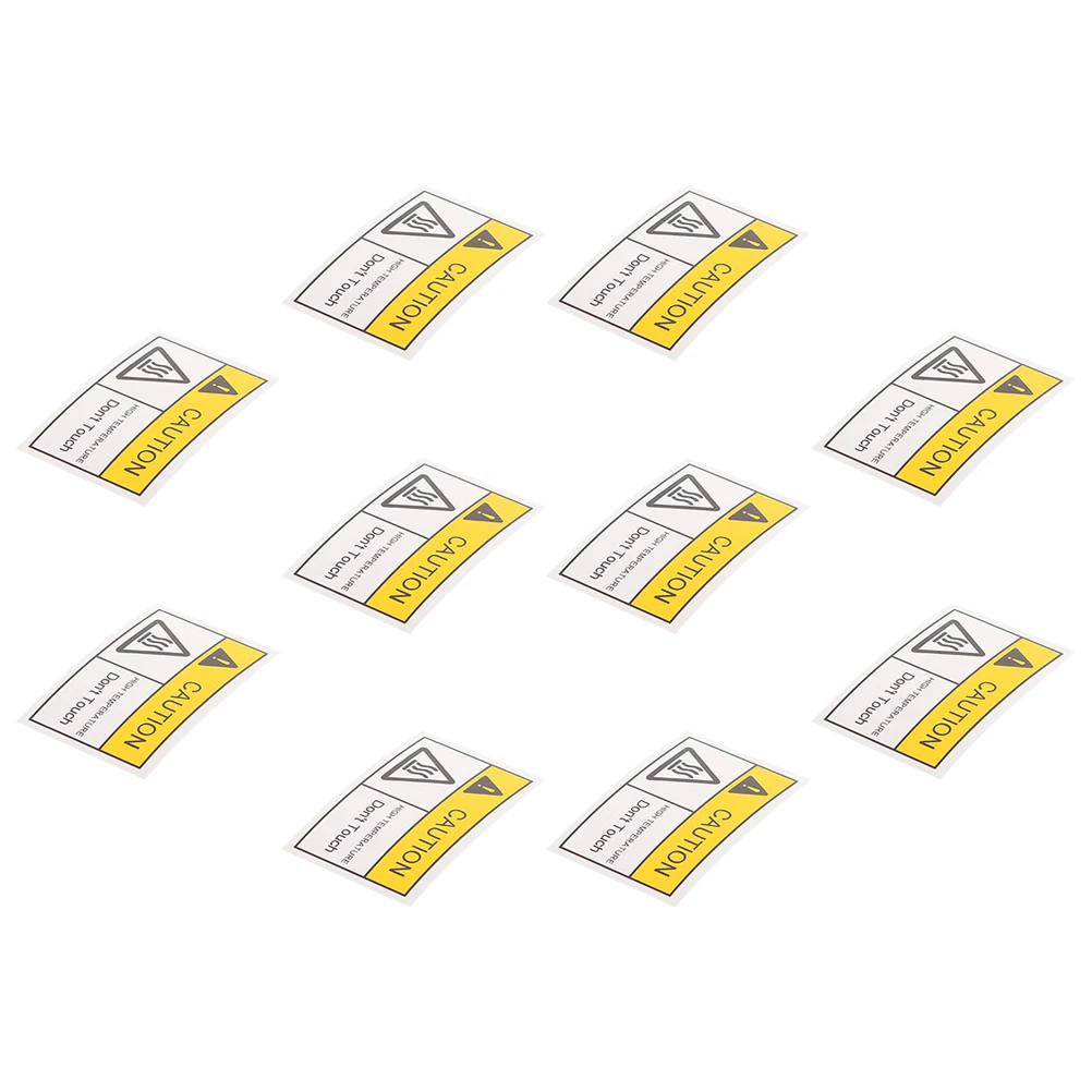 

10 Pcs Labels High Temperature Warning Heat Sticker Stickers Do Not Touch Caution Hot