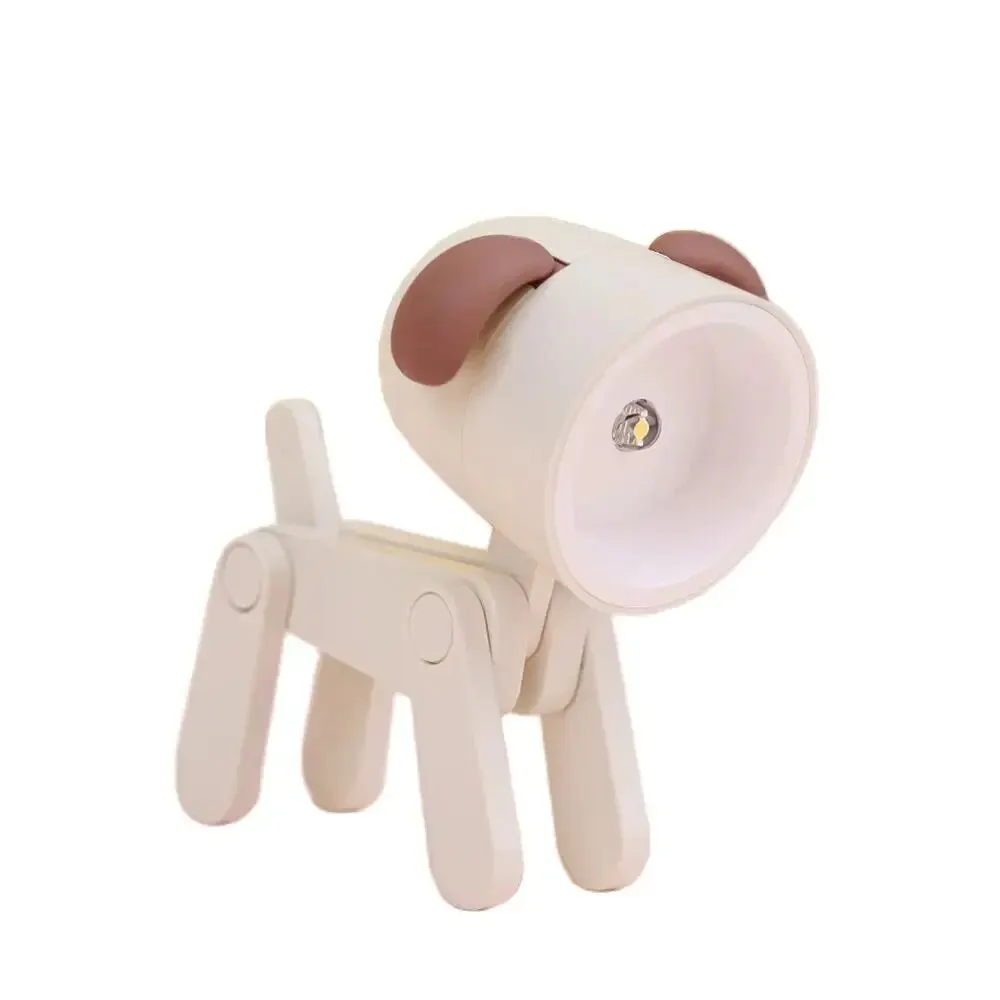 LED Night Light Soft Rubber Ears Wireless-use Button Battery Mini Cute Pet Puppy LED Night Lamp for Desktop Decoration