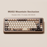 Akko MU02 75% Mountain Seclusion Wooden Mechanical Gaming Keyboard VIA ISO DE/UK RGB Hot Swap BT5.0/2.4G Wireless &Type-C Wired