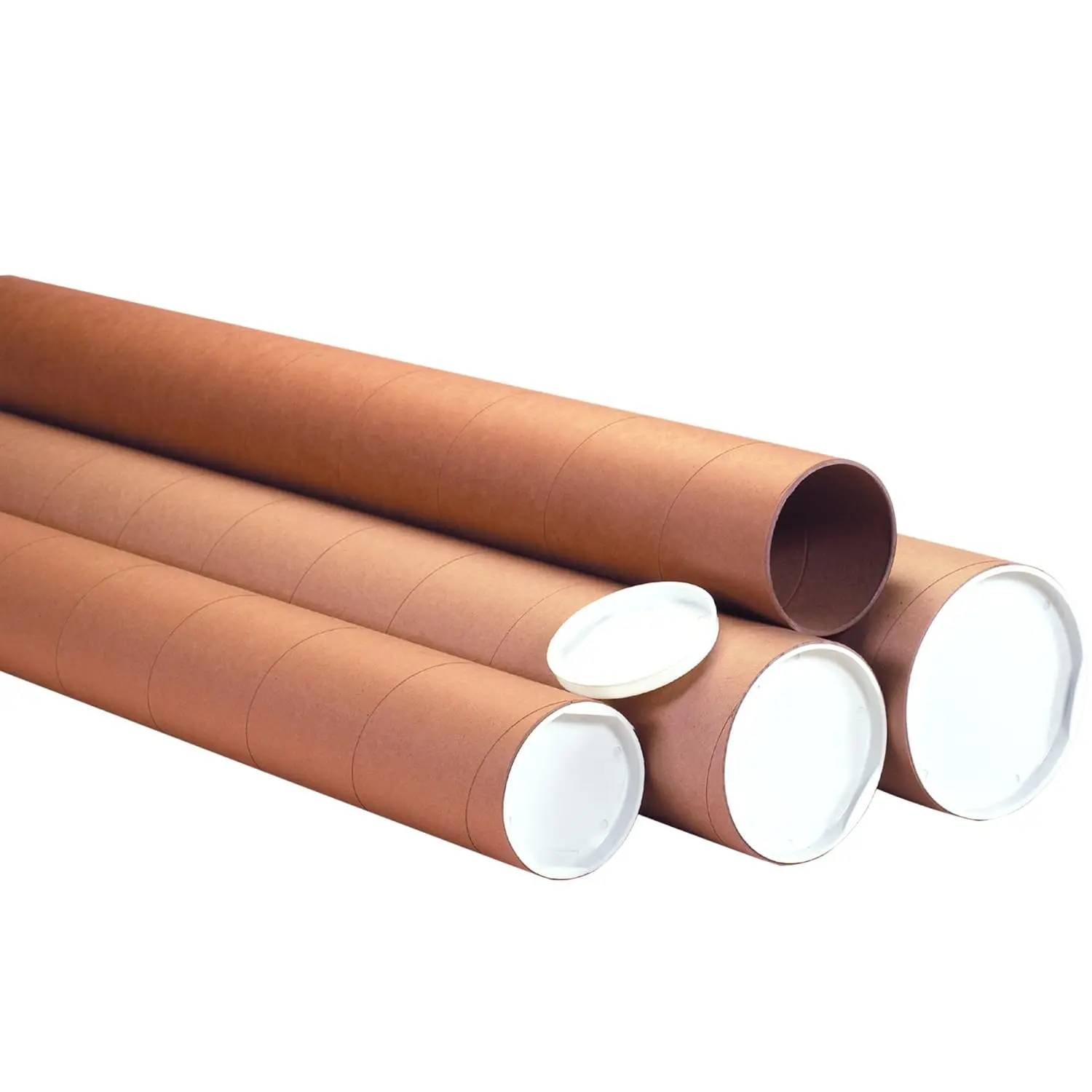 

4" x 36" Heavy-Duty Round Corrugated Tubes, 12-Pack for Mailing & Storage of Blueprints, Posters, Artwork