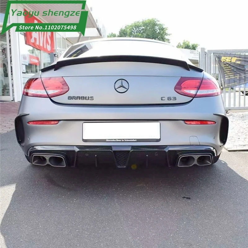 C Class 2-Door B Style Carbon Fiber Rear Roof Spoiler For Mercedes Benz W205 Coupe 2015-2017 C63 AMG C200 C250 C350