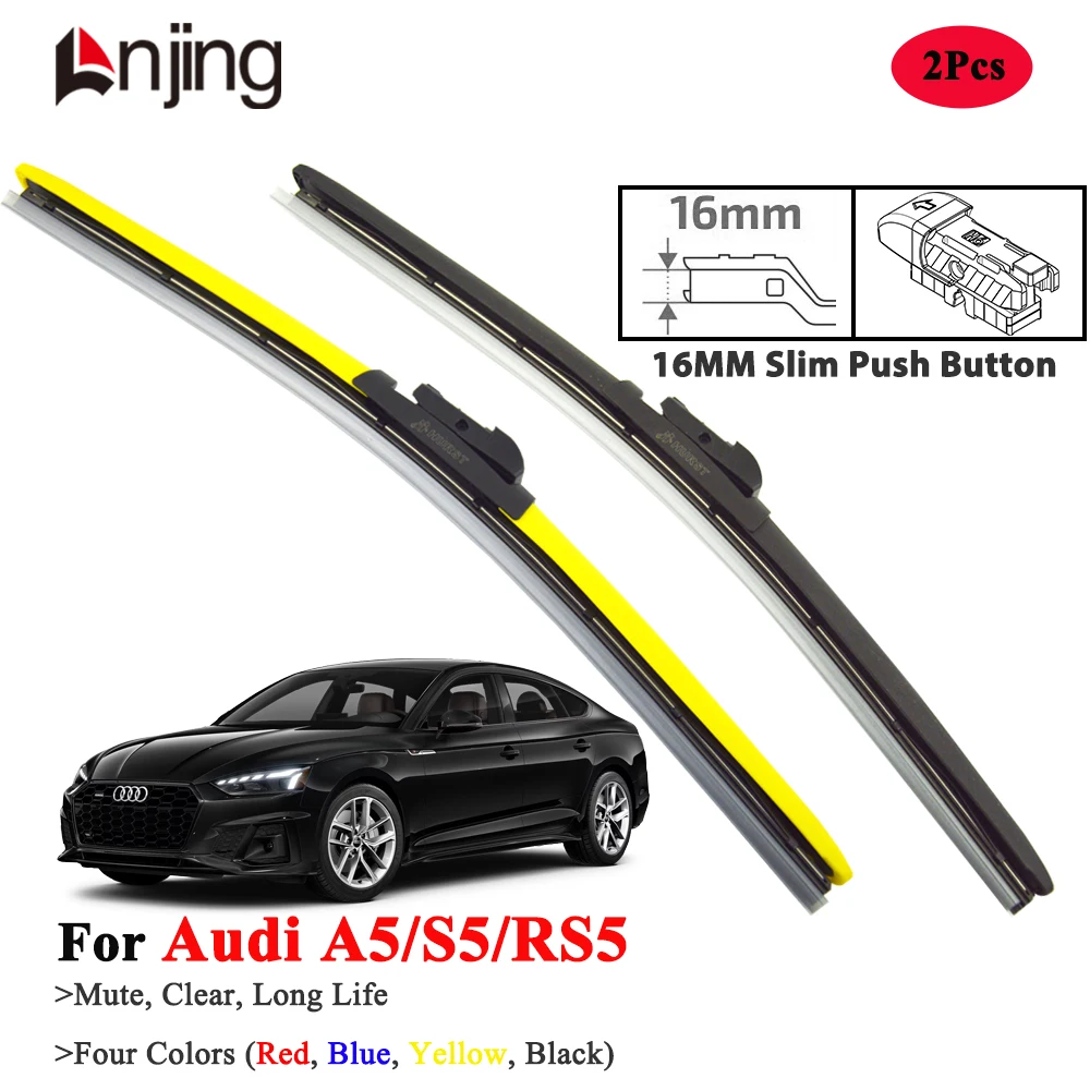 

LNJING Красочные щетки стеклоочистителя для Audi A5 S5 Sportback S Line B8 8TA F5A 2009 2010 2015 2017 2019 2022 2023 2024 Автомобильные аксессуары