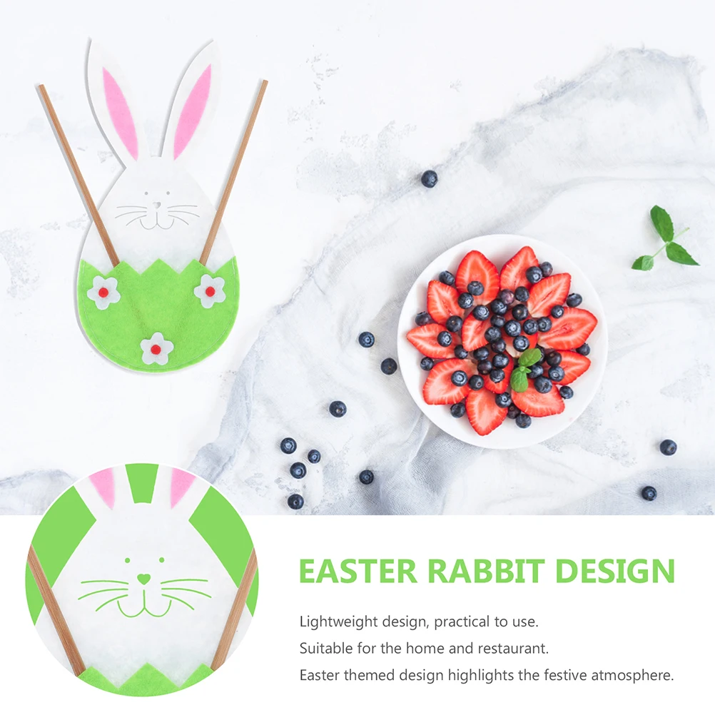 

12Pcs Easter Cutlery Bags Bunny Shape Fork Covers Tableware Storage Bags Party Decoration Easter Cutlery Holders