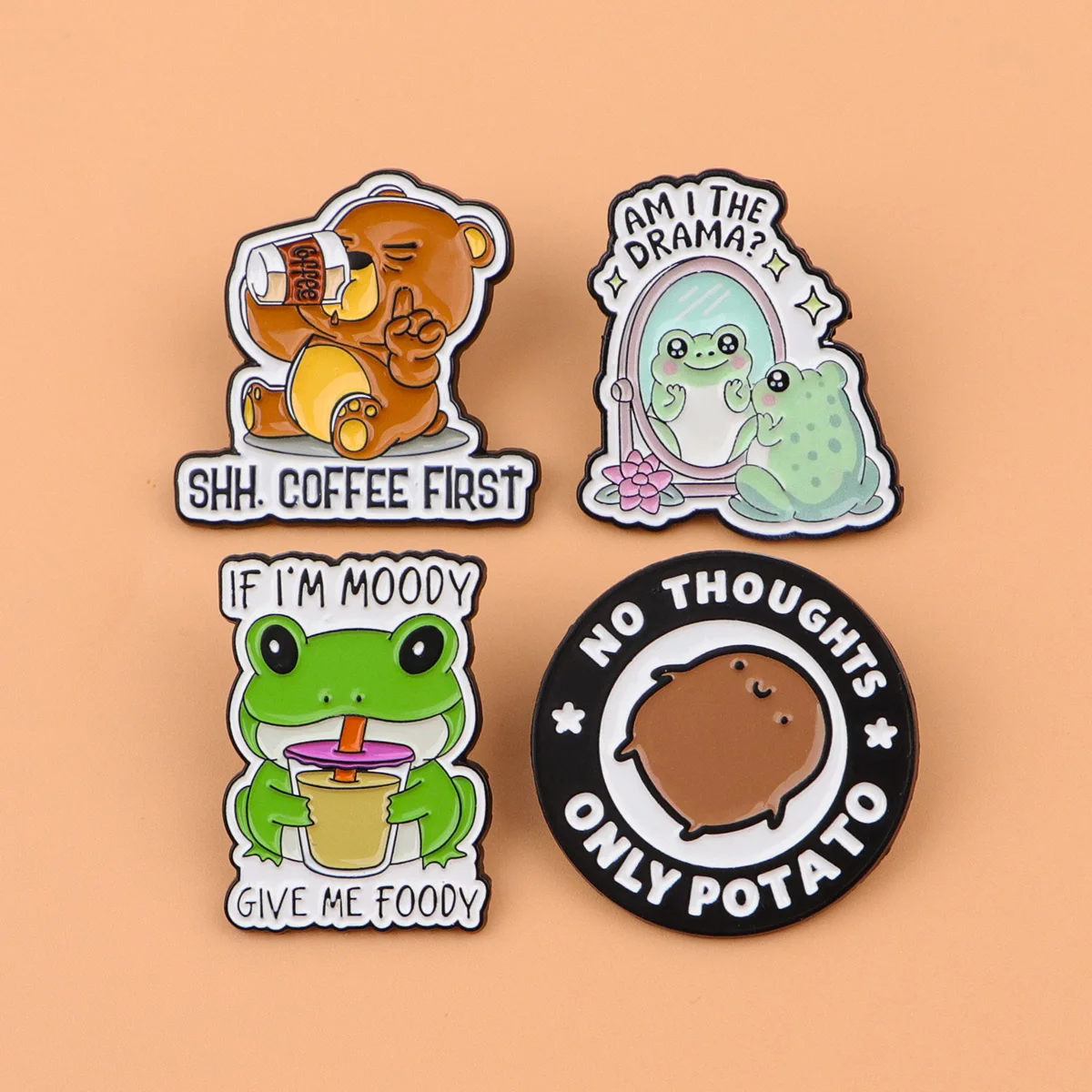 Citações dos desenhos animados maleta emblemas macio esmalte pino feminino lapela pinos para mochila jóias urso broche para roupas acessórios