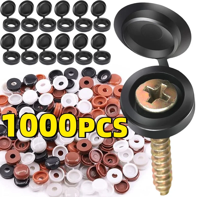 1000pcs Plastic Nails Screw Cap Decorative Covers Car Nut Nails Protective Caps Self-tapping Screws Cover Furniture Hardware