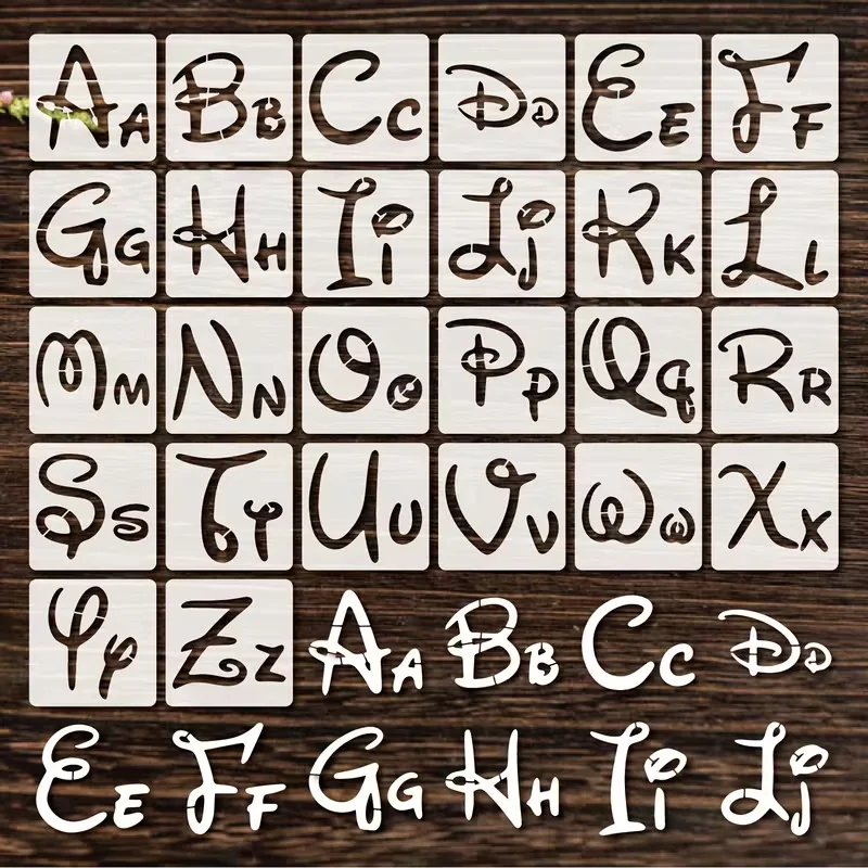 26PCS 2.95x2.95 inch Alphabet Stencil Set for DIY Painting, Reusable PET Letter Templates for Scrapbooking, Journals, Card Makin