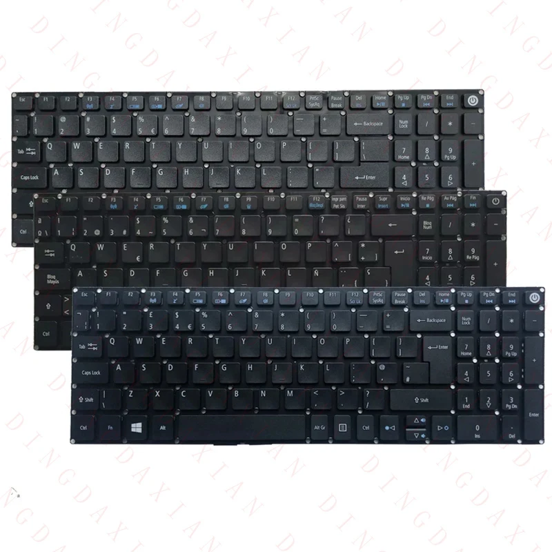 Laptop Keyboard For Acer Aspire 3 A315-21/41/41G/31/51/53/53G Russian/US/UK/Spanish/Latin/French