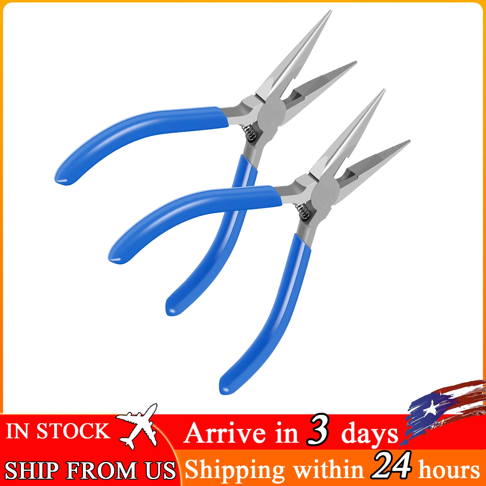 Needle Nose Pliers 5inch High-Carbon Steel Long Serrated Jaw Plier Multifunctional Wire Bending Plier for Jewelry Making