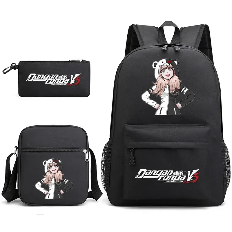 

Danganronpa 3 pieces/set backpack student boy girl school bag pencil case shoulder bag back to school