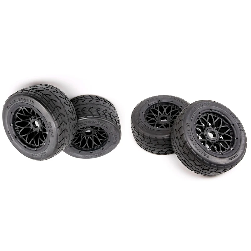 

4X Road Tire With Wheel Hub Set For 1/5 Hpi Km Baja 5B SS Tyres And Wheel Hub Set -Front & Rear