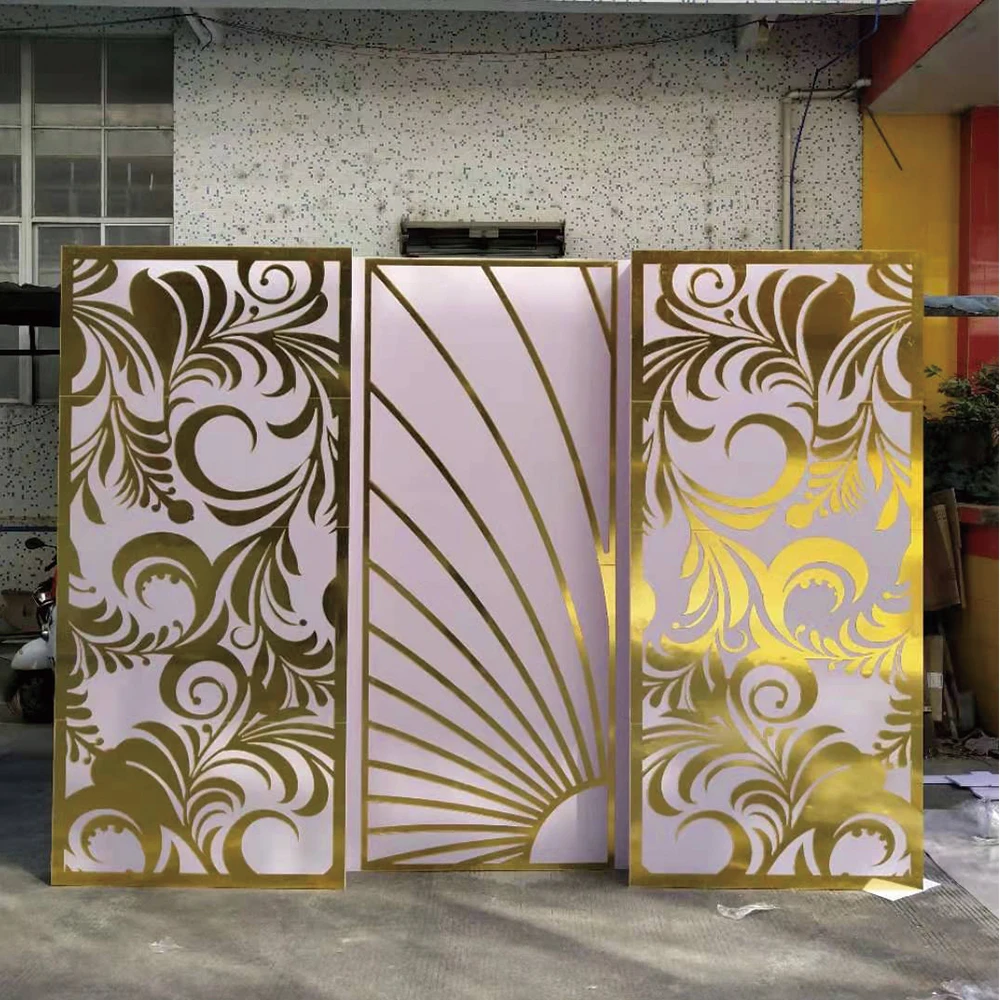 Acrylic Backdrop for Wedding Decoration Pink and Gold Acrylic Party and Event Decoration New Design