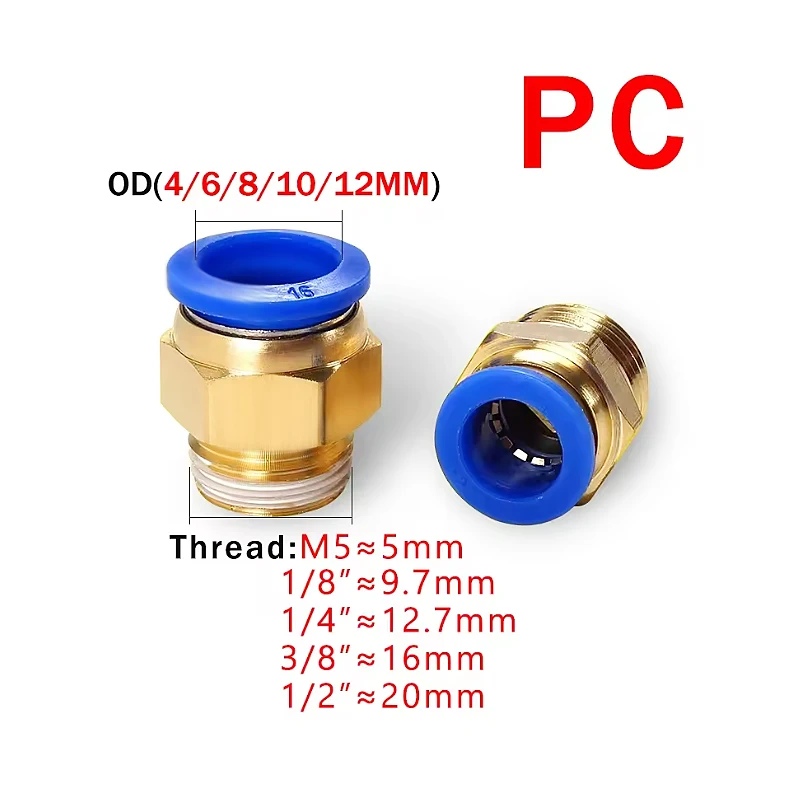 Pneumatic Quick Insert with Threaded Straight-through PC/PCF Elbow PL Throttle Valve SL Cylinder Auto Parts 8-02