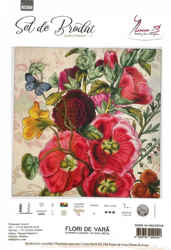 

Summer Flowers 46-46 DIY Needle Work Cross Stitch Set Counted Cross Stitch Kit 28ct 14ct 32ct Metallic aida