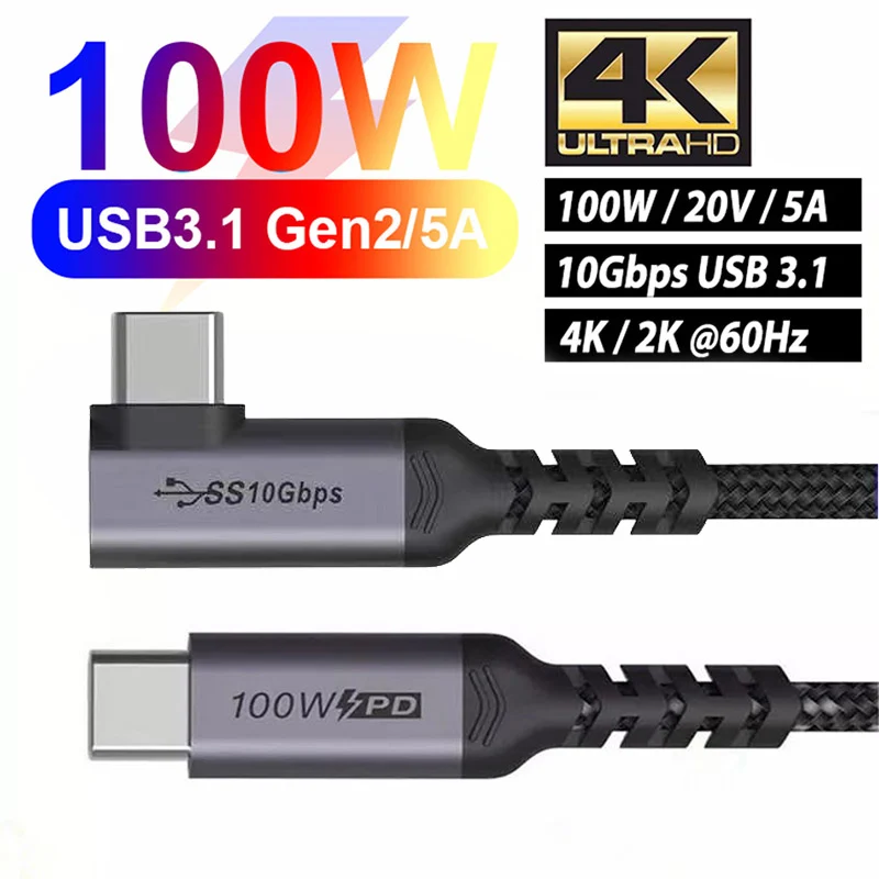 UEETOP USB C to USB Type C 3.1 Gen2 10Gbps 4K@60Hz Cable PD100W 5A Fast Charging Cable for MacBook Pro Steam Deck Samsung S23