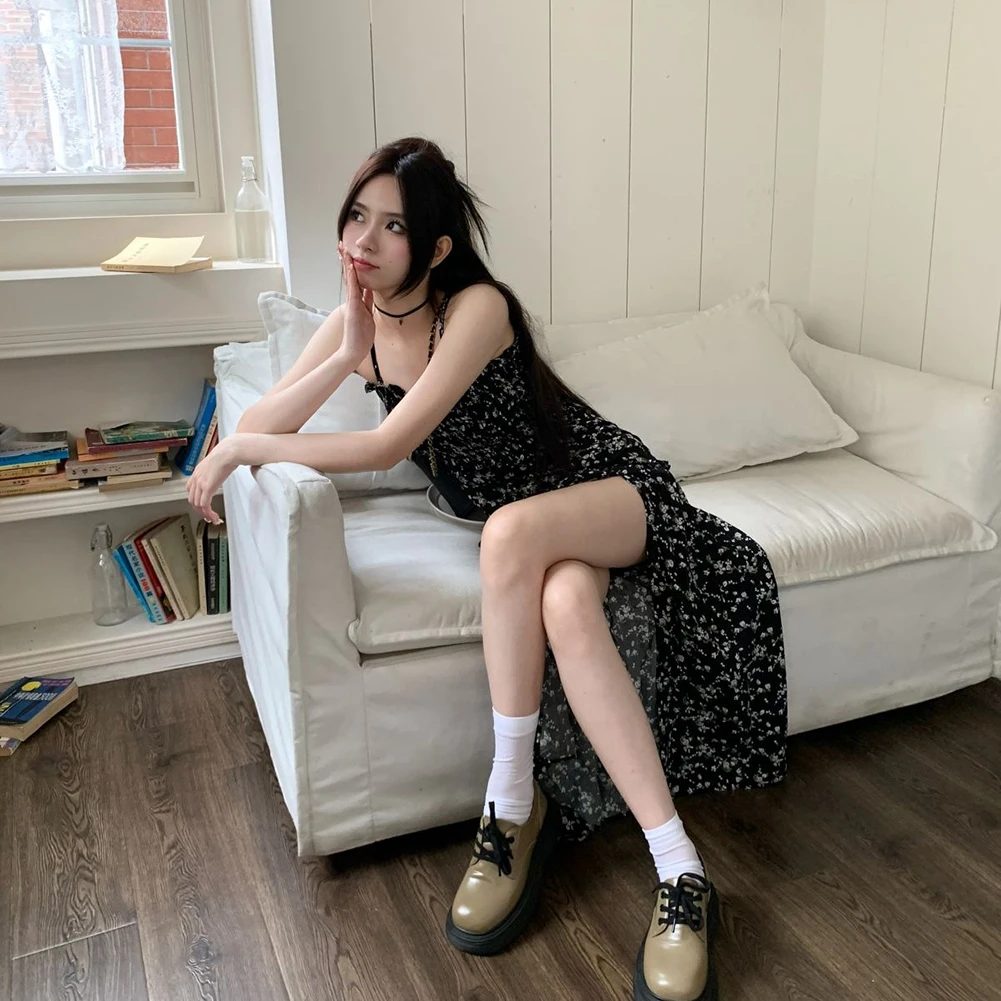 

Elegant Dress Dress Dress Female Floral Holiday Off Shoulder Polyester Sleeveless Slight Stretch Comfy Fashion