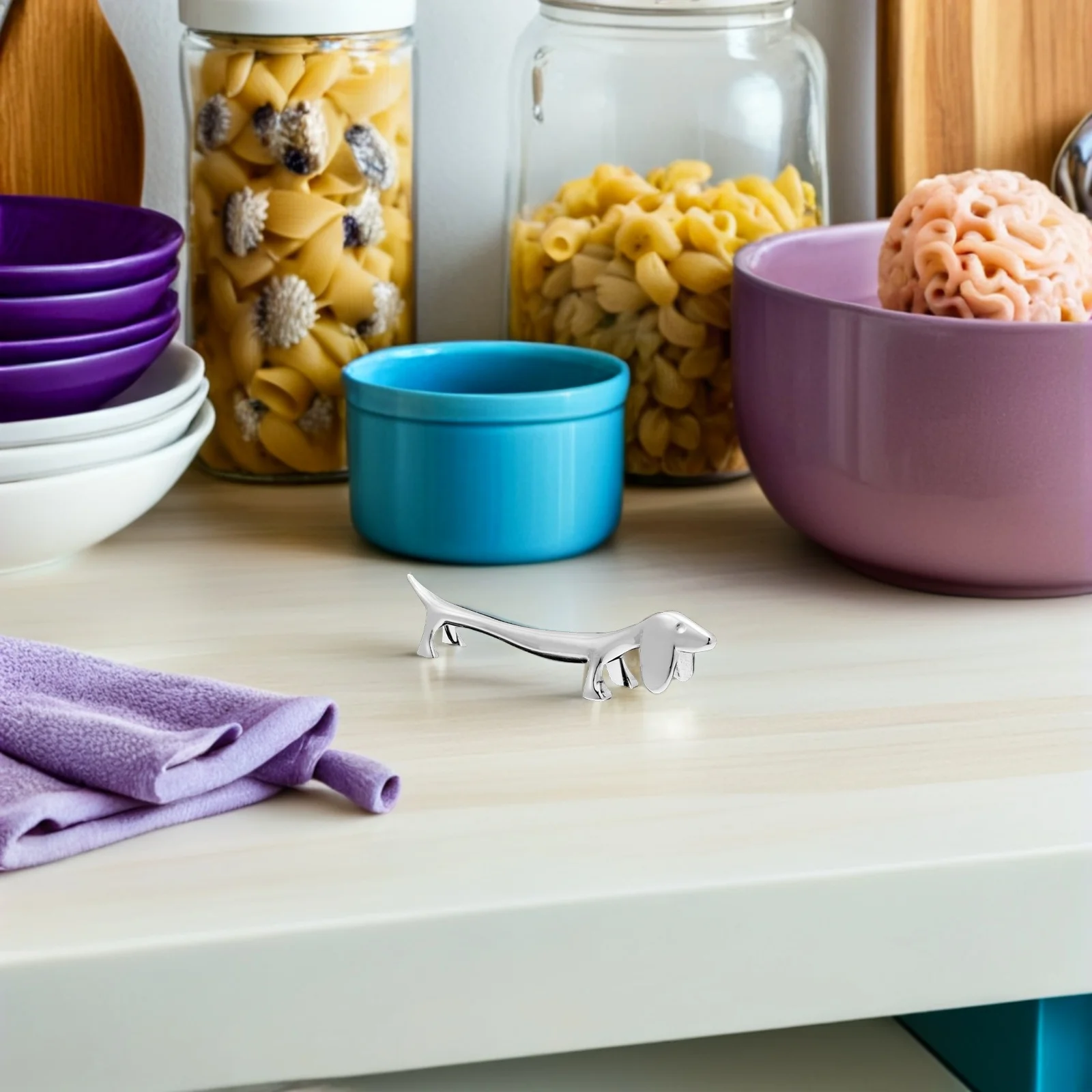 

6Pcs Metal Dog Chopstick Rests Zinc Alloy Flatware Rest Dining Table Decoration Kitchen Accessory Spoon and Fork Rest