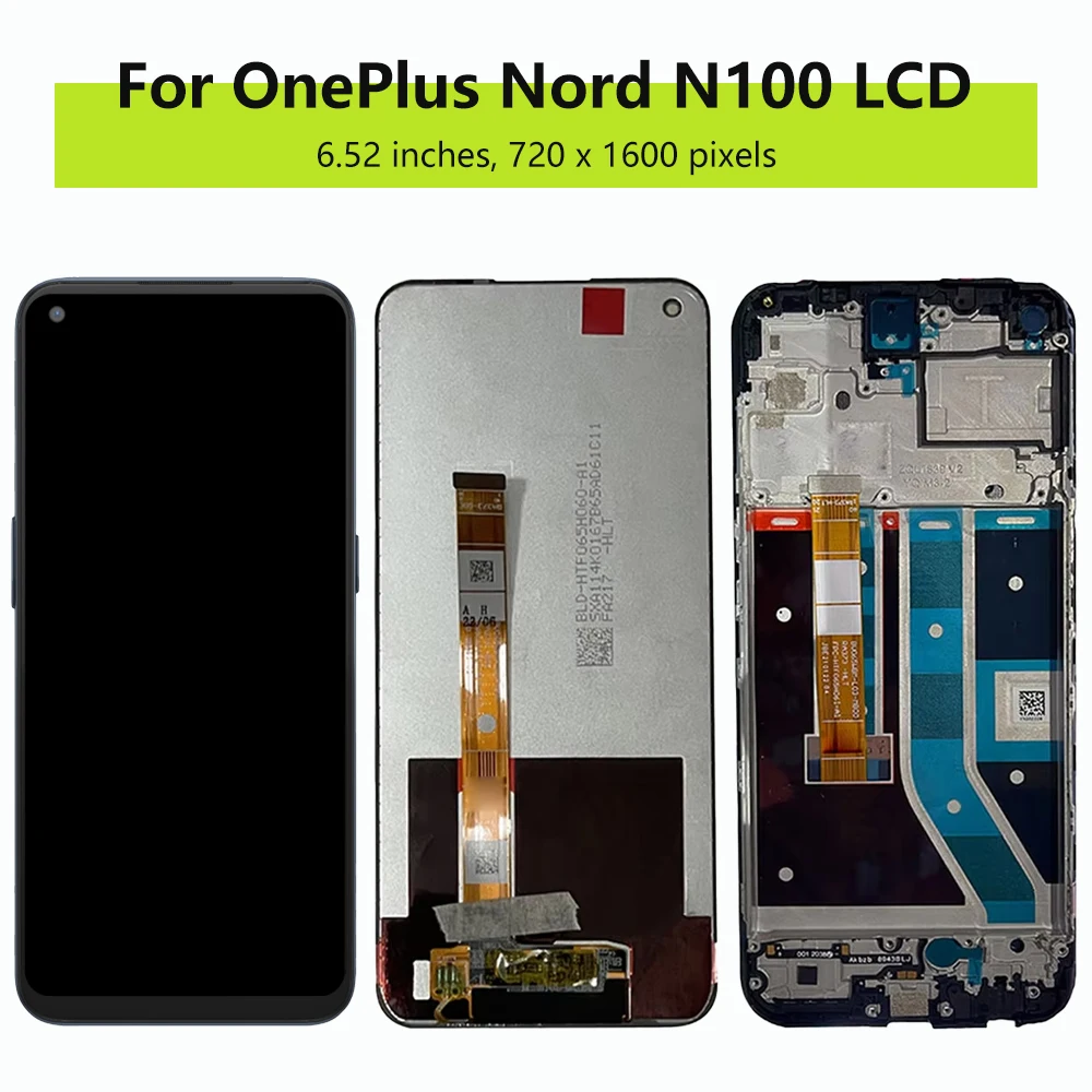 6.52''Screen For OnePlus Nord N100 LCD BE2013 BE2015 BE2011 BE2012 LCD Display Touch Screen Digitizer Assembly Replacement