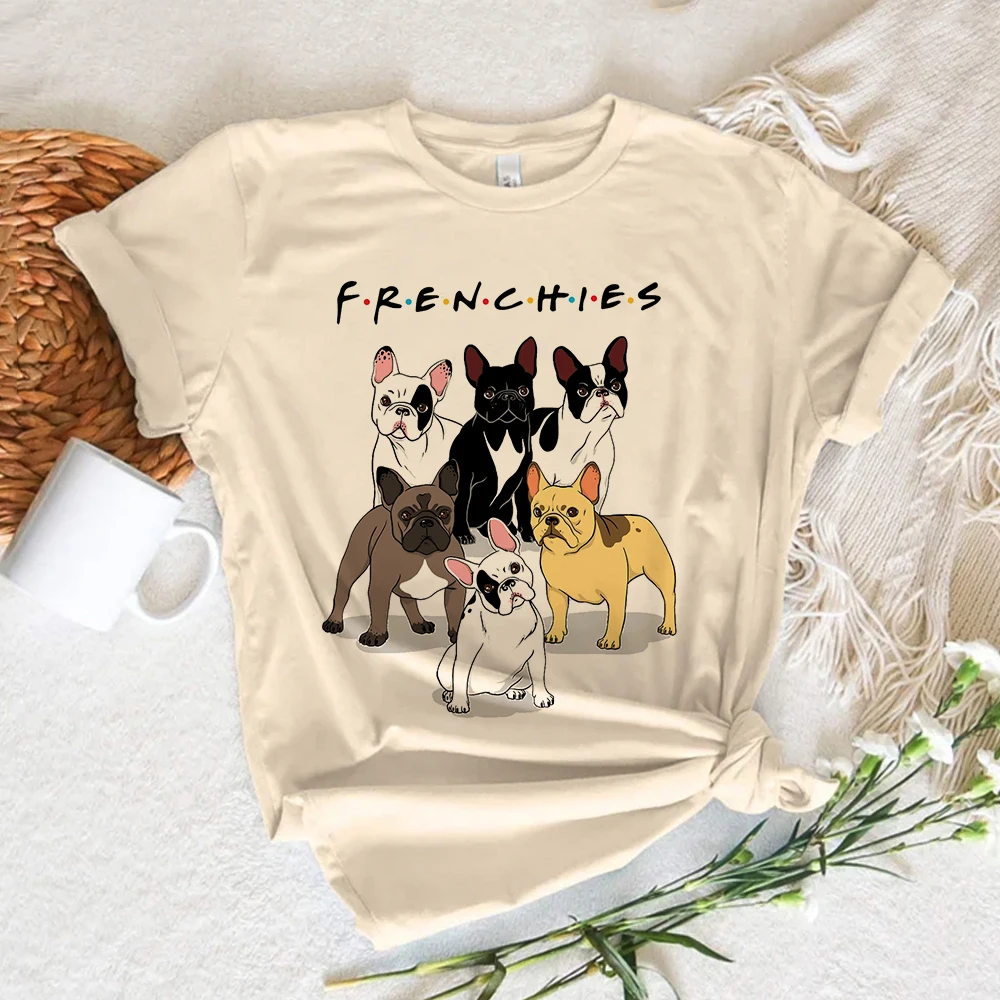 Maglietta Bulldog francese maglietta firmata da donna ragazza grafica divertente abbigliamento 2000s