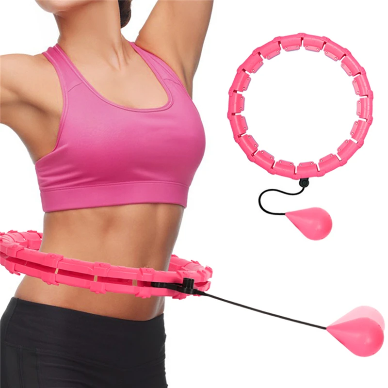 24 Parts Auto-Spinning Smart Sport Hoop Adjustable Fitness Circle Thin Waist Plastic Bodybuilding Exercise Intelligent Hula Ring