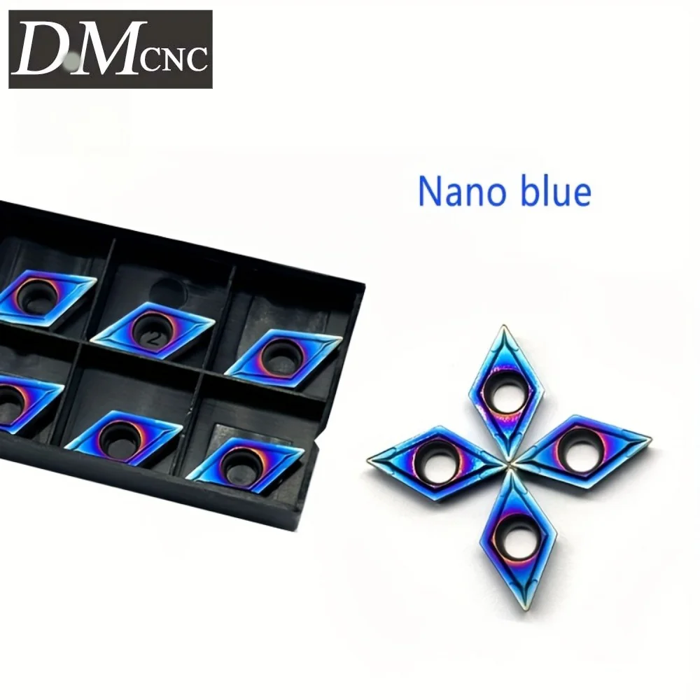 

DCMT11T304/11T308 Nano Blue Inserts 10PC - CNC Turning Tools for Steel/Stainless