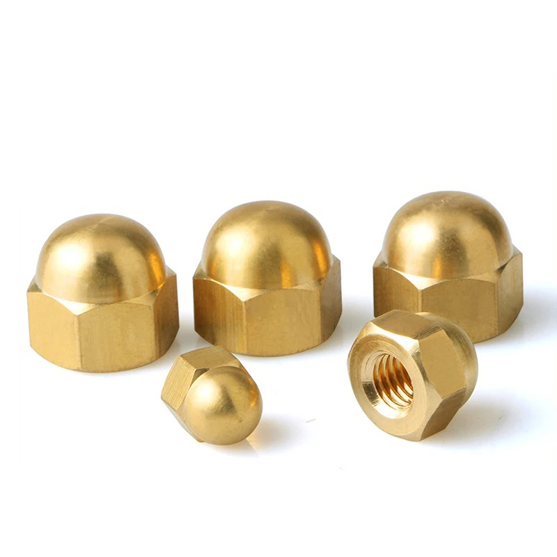 M3-M20 Solid Brass Dome Cap Nuts, Non-Magnetic Acorn Blind End Nut, Sturdy Decorative Cover for Furniture Hardware Fasteners