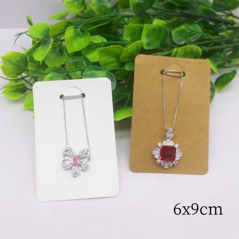 50pcs 6x9cm white/kraft , keychain, necklace, paper card, double-sided blank jewelry display card, Amazon bestsellers in stock