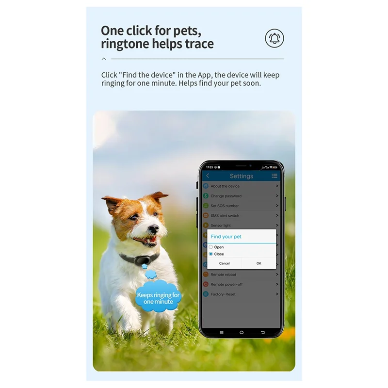 -A96Z 4G GPS Pet Tracker Pet Dog Gats GPS Anti Perda Mini Rastreador Mini Rastreador Versão Europeia