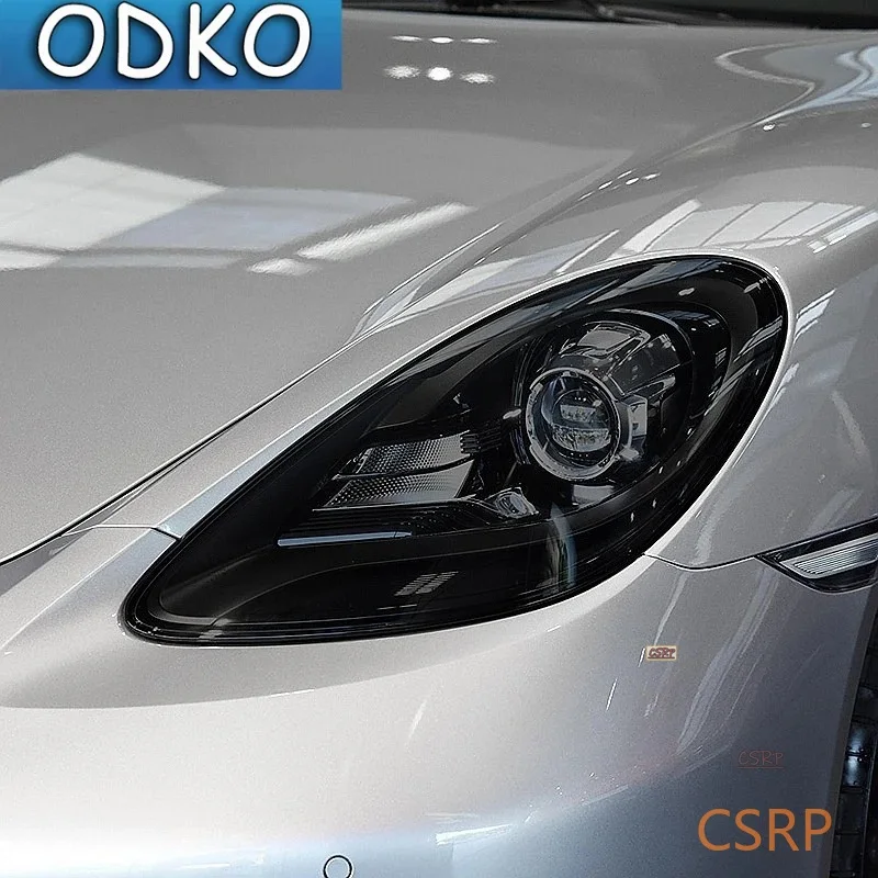 Car Headlight Protective Film Taillight Smoked Black Tint Wrap Vinyl Transparent TPU Sticker For Porsche 718 Boxster Cayman GTS