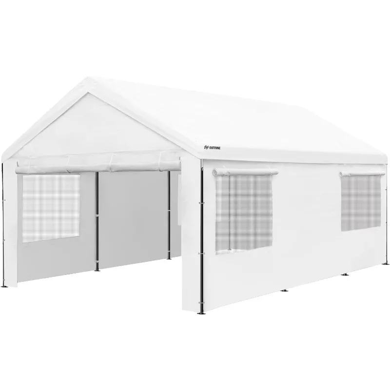 

Carport Canopy 12x20 FT Heavy Duty Boat Car Canopy Garage with Removable Sidewalls and Roll-up Ventilated Windows