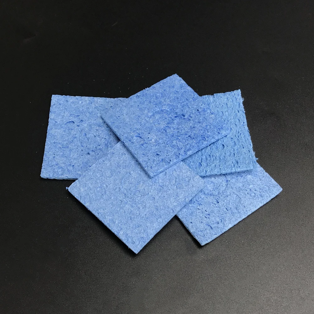 

5Pcs/Lot 6*6*1.4CM Cleaner Sponge Soldering Iron Cleaning Blue Sponge Welding Soldering Iron Tip Cleaner Pads Tools Top Quality