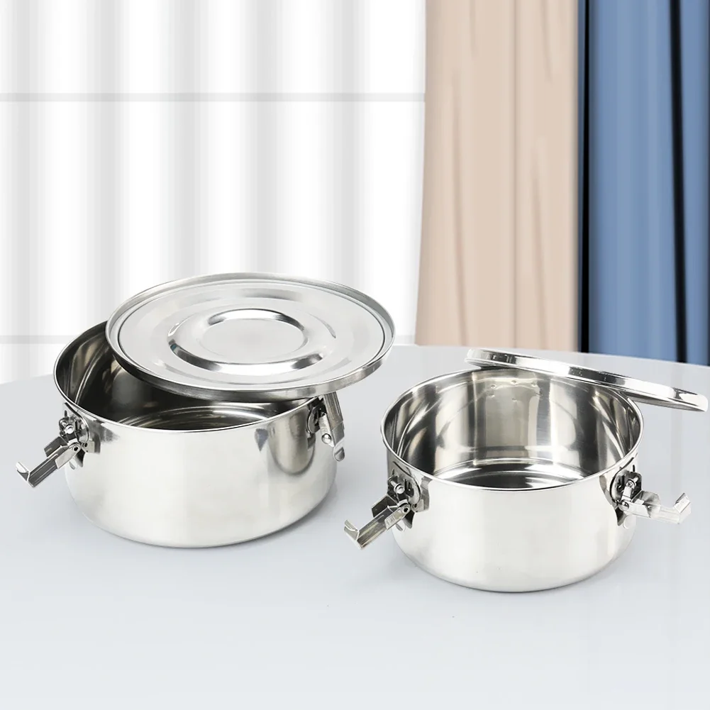 

Stainless Steel Camping Lunch Cooking Pot Food Storage Bento Bowl Outdoor Picnic Hiking Cookware Equipment Accesorios Acampada