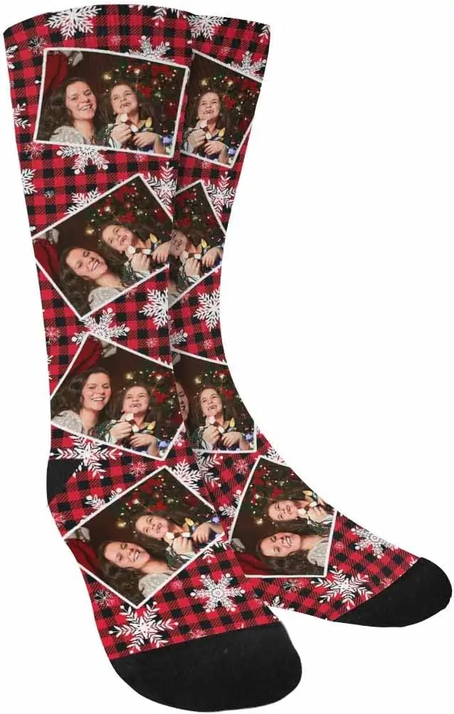 Custom Couples Socks With Photo Personalized I love You Face Socks for Men Women Christmas Gifts for Boyfriends