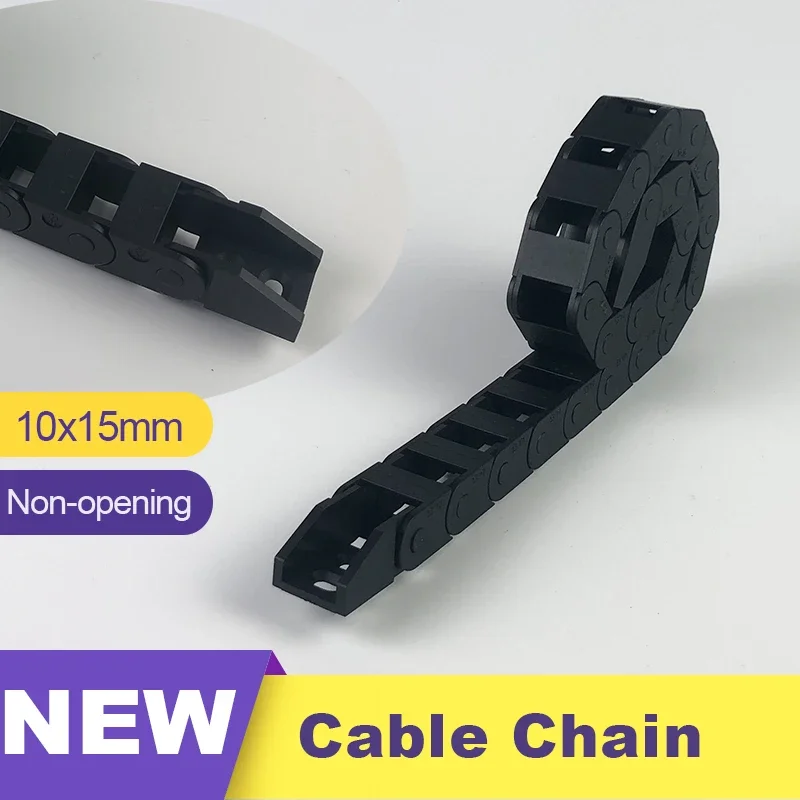 1 Meter Cable Chains 10x15 10*15 mm Bridge Type Non-Opening Plastic Towline Transmission Drag Chain for Machine