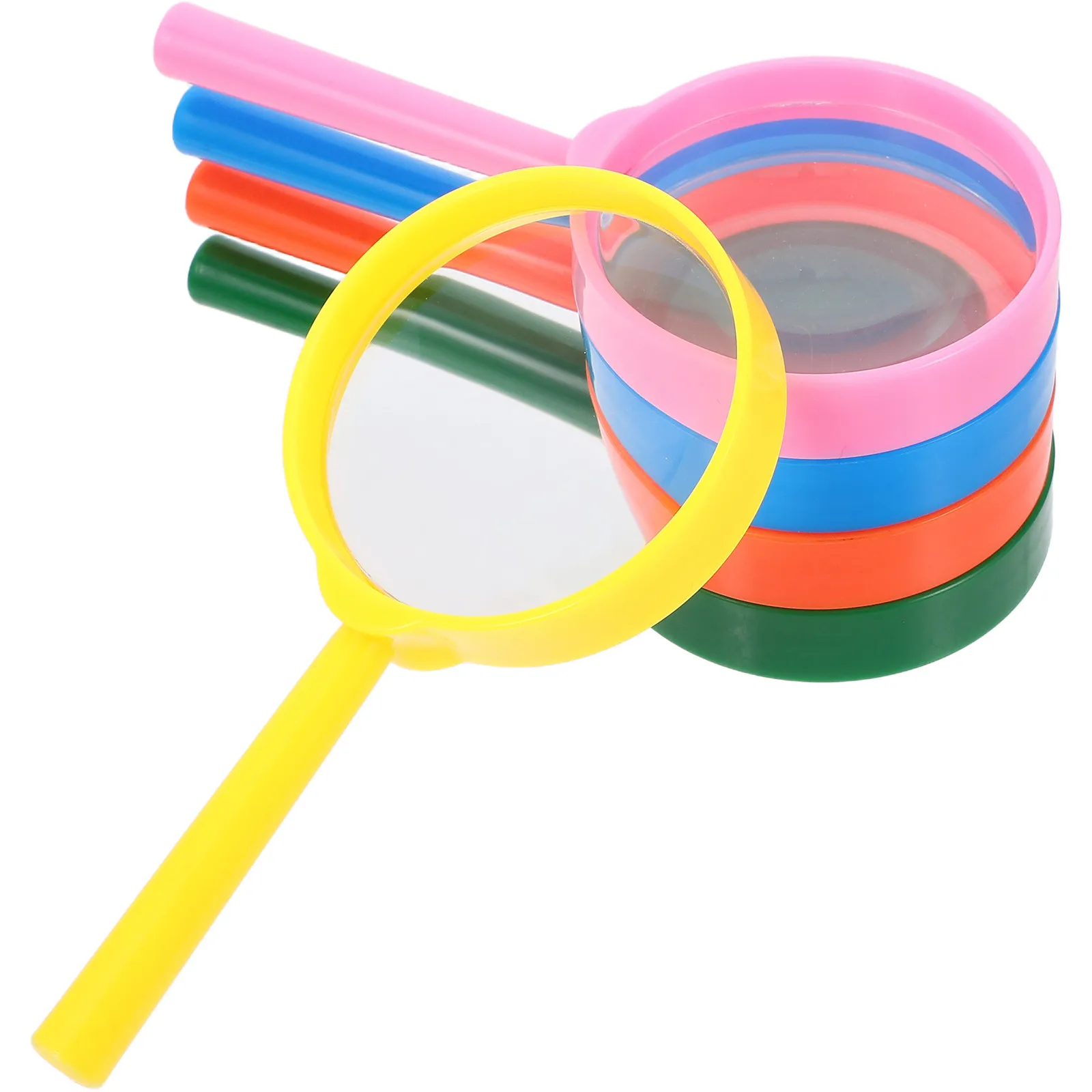 5Pcs 60Mm Kids Handheld Magnifying Glass 3X Hd Plastic Lens for Nature Observation Outdoor Exploration Science Learning Backyard