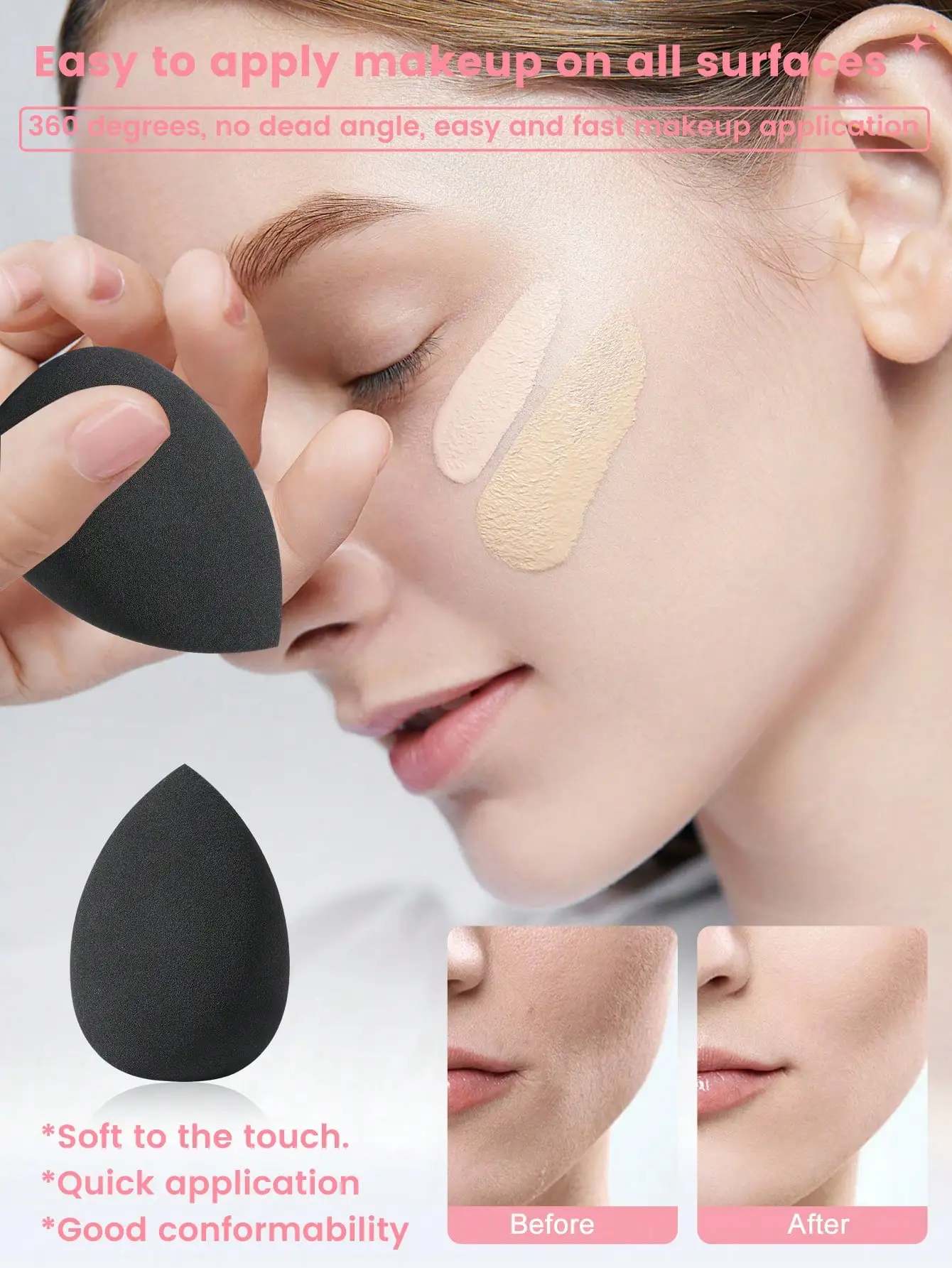 مجموعة أدوات مكياج مكونة من 6-56 قطعة - 30 قطعة من فرش متعددة الأنواع (مسحوق/تسليط الضوء/ظلال العيون) + أساسيات مستحضرات التجميل #3