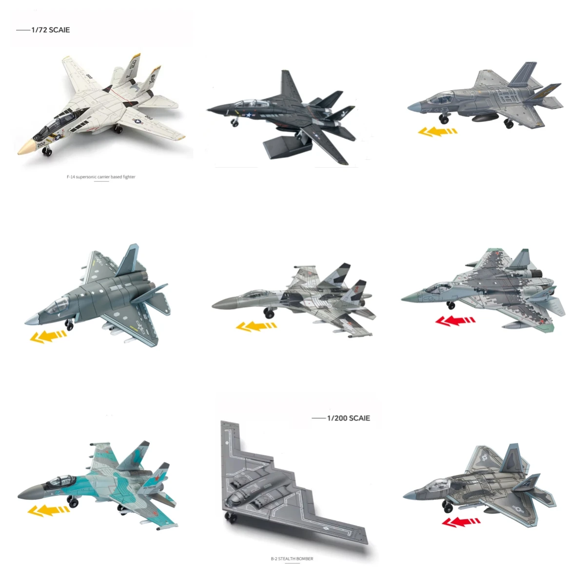 

Масштабная серия самолетов F14 Tomcat J-35 Stealth Su35s B2 F22, универсальный истребитель, модель из АБС-пластика, строительный блок, подарок