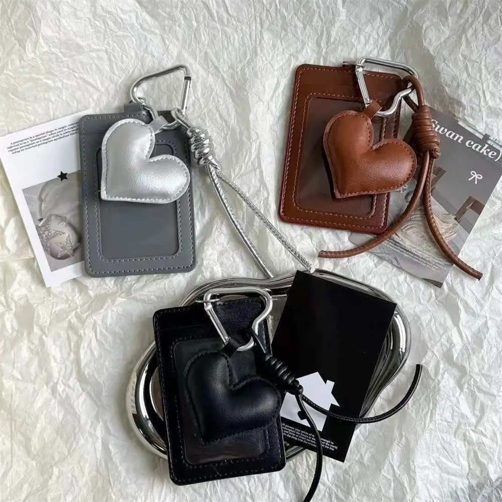 

New PU Leather Card Sleeve Bag Pendant Korean Style ID Card Holder Bus Card Protector Bus Card Use