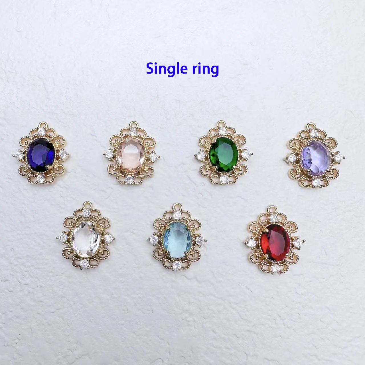 20 قطعة/الحقيبة النحاس 18 كيلو مطلية بالذهب مجموعة صغيرة زركونيا جوفاء البيضاوي الزجاج حلقة مزدوجة موصل DIY بها بنفسك صنع المجوهرات اكسسوارات