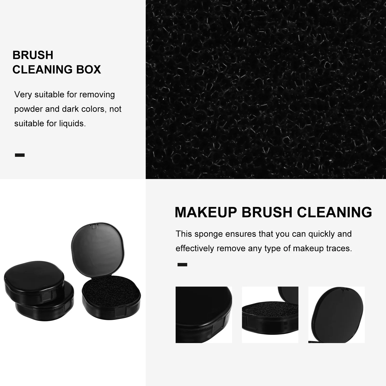 3Pcs Makeup Brush Cleaner Box Gentle Slide Eyeshadow Tool Color Removal Sponge Makeup Brush Cleaner Sponge Cleaning Box